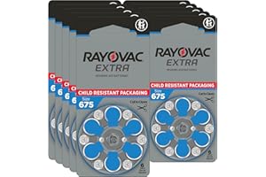 Rayovac® Extra hearing aid batteries size 675. Long-lasting mercury-free zinc-air hearing aid batteries - 1.45v. (60 batteries)