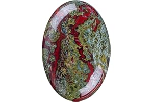 UFEEL Dragon Blood Palm Stone Crystal - Natural Chakra Therapy Polished Healing Crystal Oval Pocket Gemstone for Anxiety Stress Relief