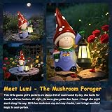 RICHIE Gnome Statue Garden Ornament with Solar LED Lights 16x25 cm view 5