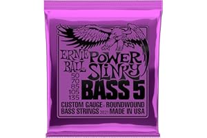 Ernie Ball Power Slinky Nickel Wound 5-String Electric Bass Strings 50-135 Gauge