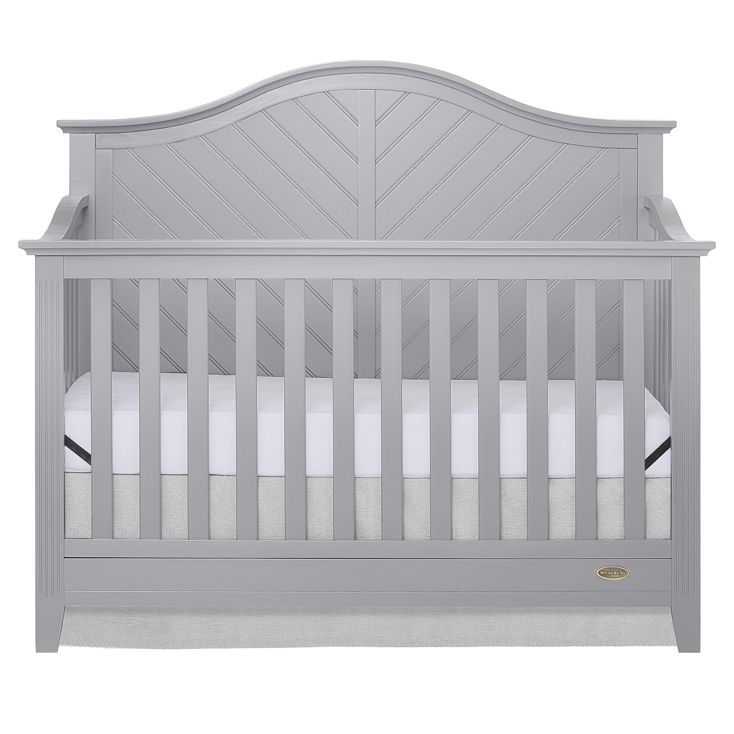 Dream On Me 5 in 1 Convertible Crib, Pebble Grey, Ella