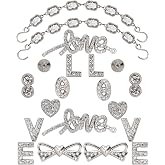 GIDDITZ Metal Shoe Chains Punk Rivet Cone Spike Shoe Charms Bling Chain Decoration Sandals for Women Girls Man Party Favors Birthday Gifts Sliver