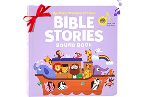 HELLO 2 KIDS Bible Stories Christian Sound Books for Kids - 6 Bible Songs - Christmas, Baptism, Christening, Dedication Gifts for Boys and Girls - Religious Toys, Music Books for Toddlers 1-3