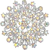 EVER FAITH Women's Austrian Crystal Elegant Flower Leaf Bridal Corsage Brooch Pin