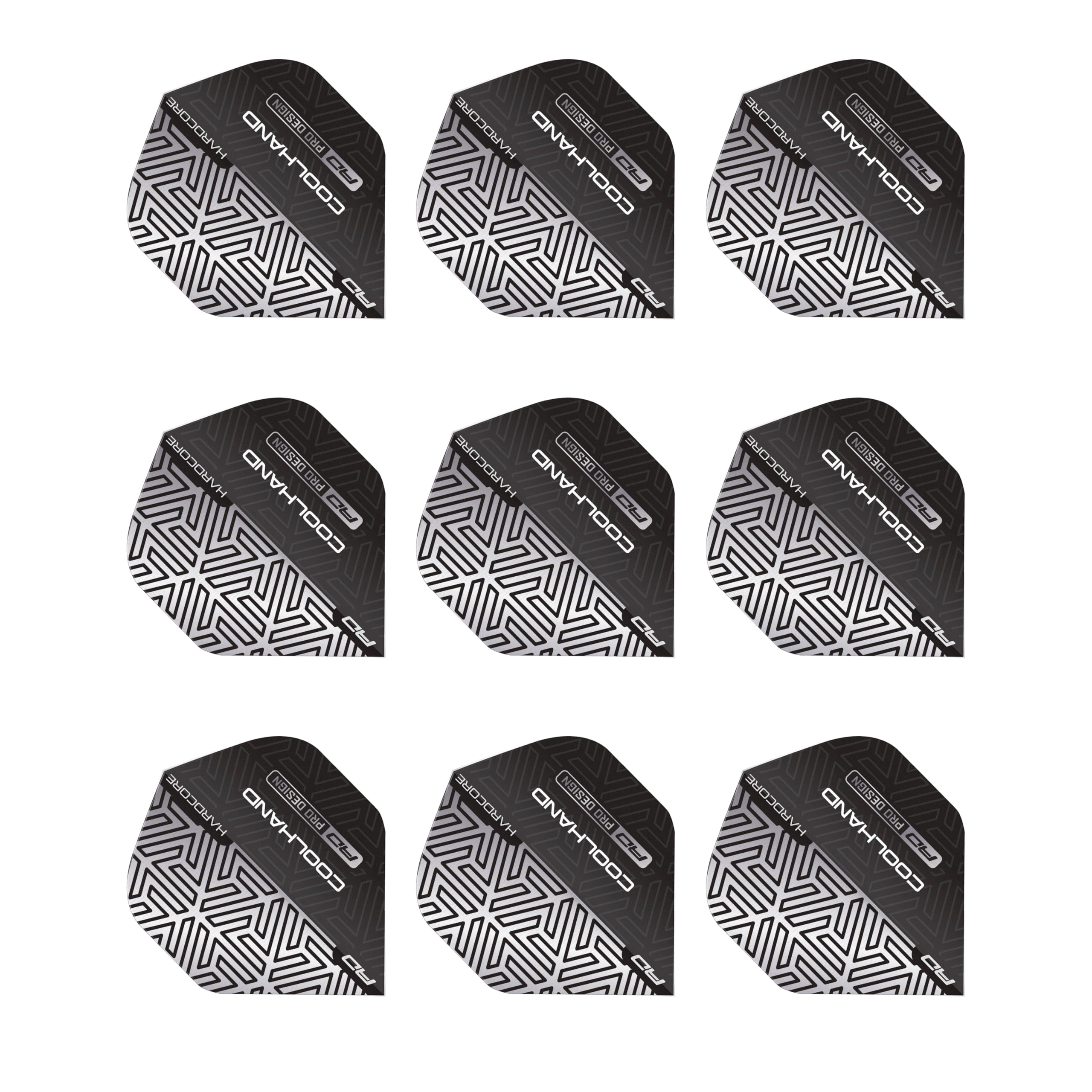 RED DRAGON Hardcore Luke Humphries Cool Hand Grey and White Dart Flights - 3 Sets Per Pack (9 Dart Flights in total) — image 1
