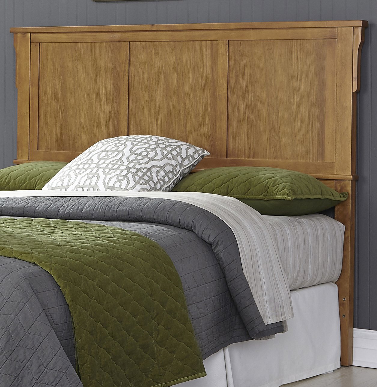 Best Queen Medium Oak Mission Headboard