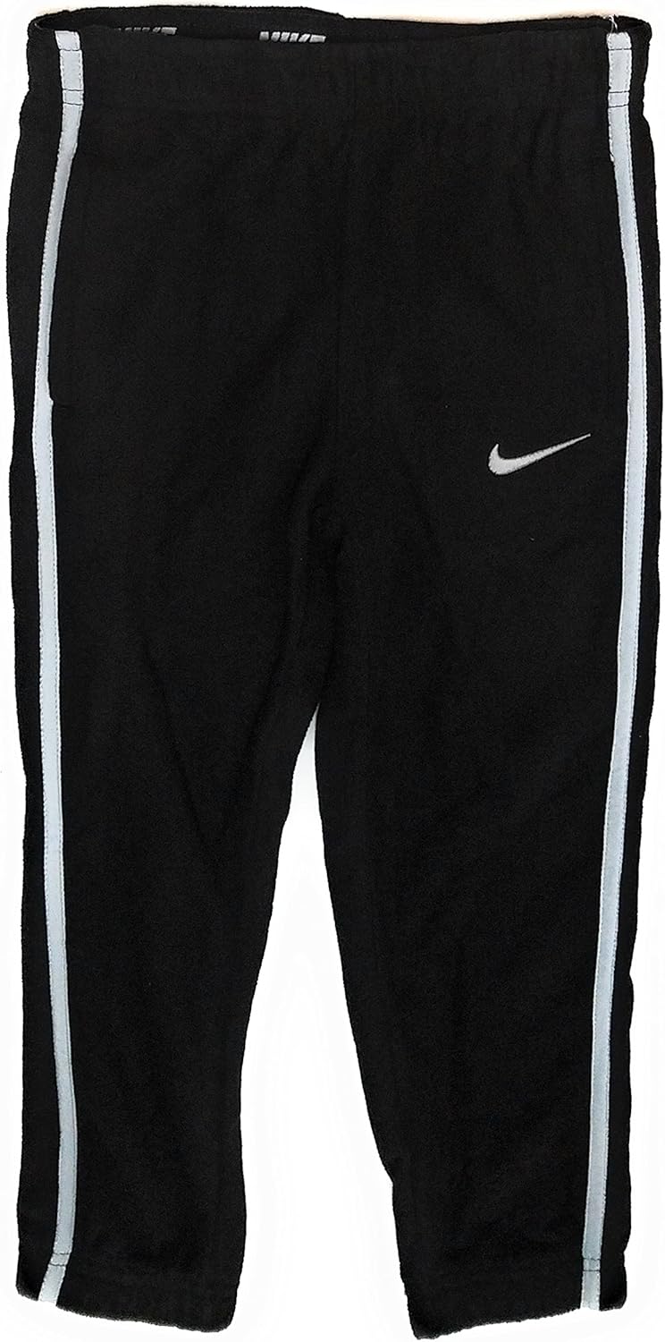 NIKE Boys Therma Fit Warm Up Fleece Sweat Track Pants, Black, 7: Clothing