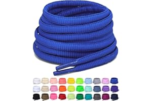Puzeam 2 Pairs Oval Athletic Shoelaces 30 Colors 1/4" Half Round Shoe Laces for Sneakers