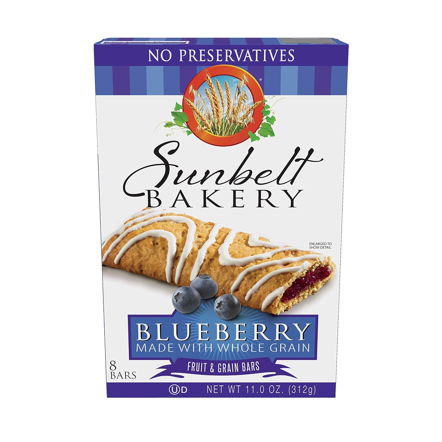 8 bars 11oz sunbelt Fruit and grain cereal bars, Blueberry (024300031717)