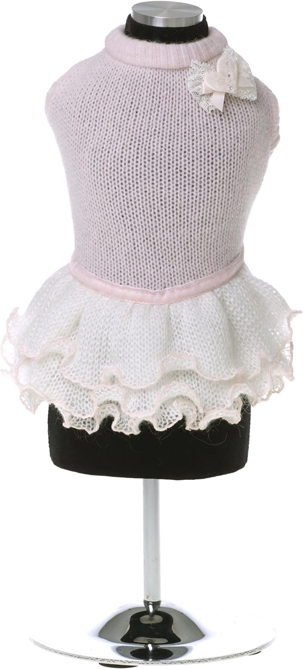 Trilly tutti Brilli Aurelia Angora Wool Dress with Fancy Pin, X-Small, Pink