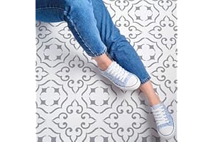 STENCILIT® Malaga Large Floor Stencil - XL 18x18 in, Tile Stencil, Stencils for Painting Floors, Concrete Stencils for Patio, Modern Tile Decor