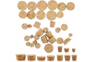 DSLSQD 30 Pieces Cork Stoppers, Wine Bottle Corks Wooden Tapered Cork Plugs Wine Bottle Stoppers Soft Wood Corks Replacement Corks for Wine Bottles Beer Bottles Jars Arts DIY Crafts (10 Sizes)