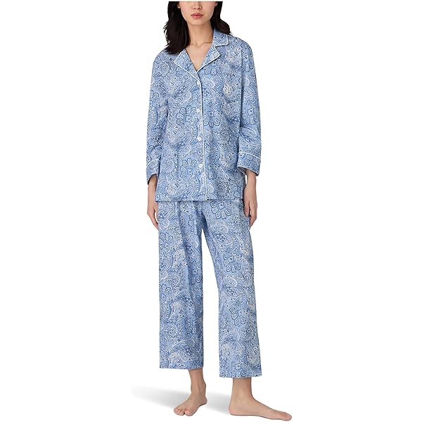 (取寄) ローレン ラルフローレン レディース エッセンシャル ビンガム ニット カプリ Pj セット LAUREN Ralph Lauren women LAUREN Ralph Lauren Essentials Bingham Knits Capri PJ Set French Blue Stripe Lauren Ralph Lauren Women's Essentials Bingham Knits Capri PJ Set