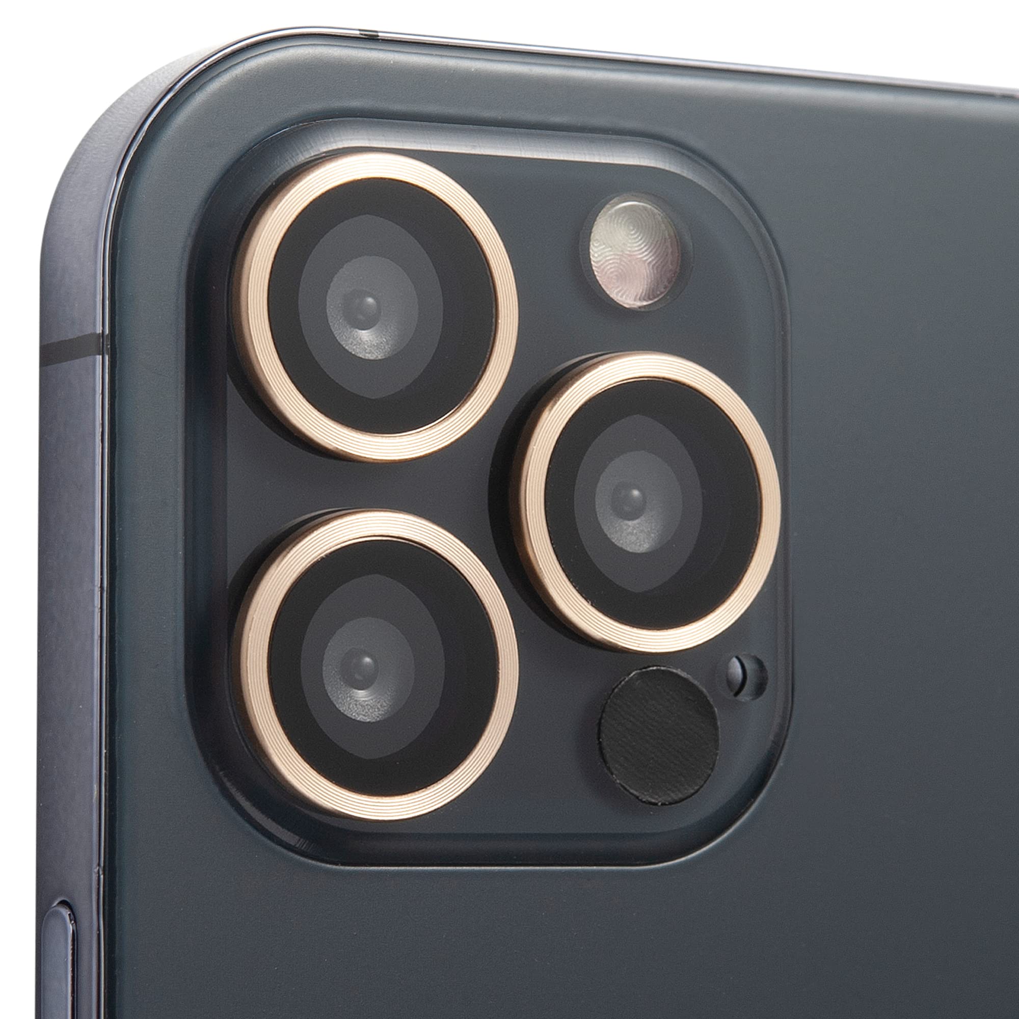 BISLINKS Camera Lens Ring Cover Protector Tempered Glass Gold Compatible With iPhone 12 Pro Max