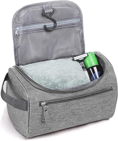 Etercycle Hanging Wash Bag Travel Toiletry Bag Grey Waterproof Oxford