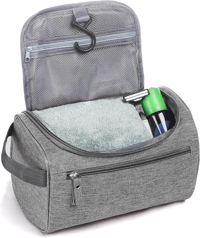 Etercycle Hanging Wash Bag Travel Toiletry Bag Grey Waterproof Oxford