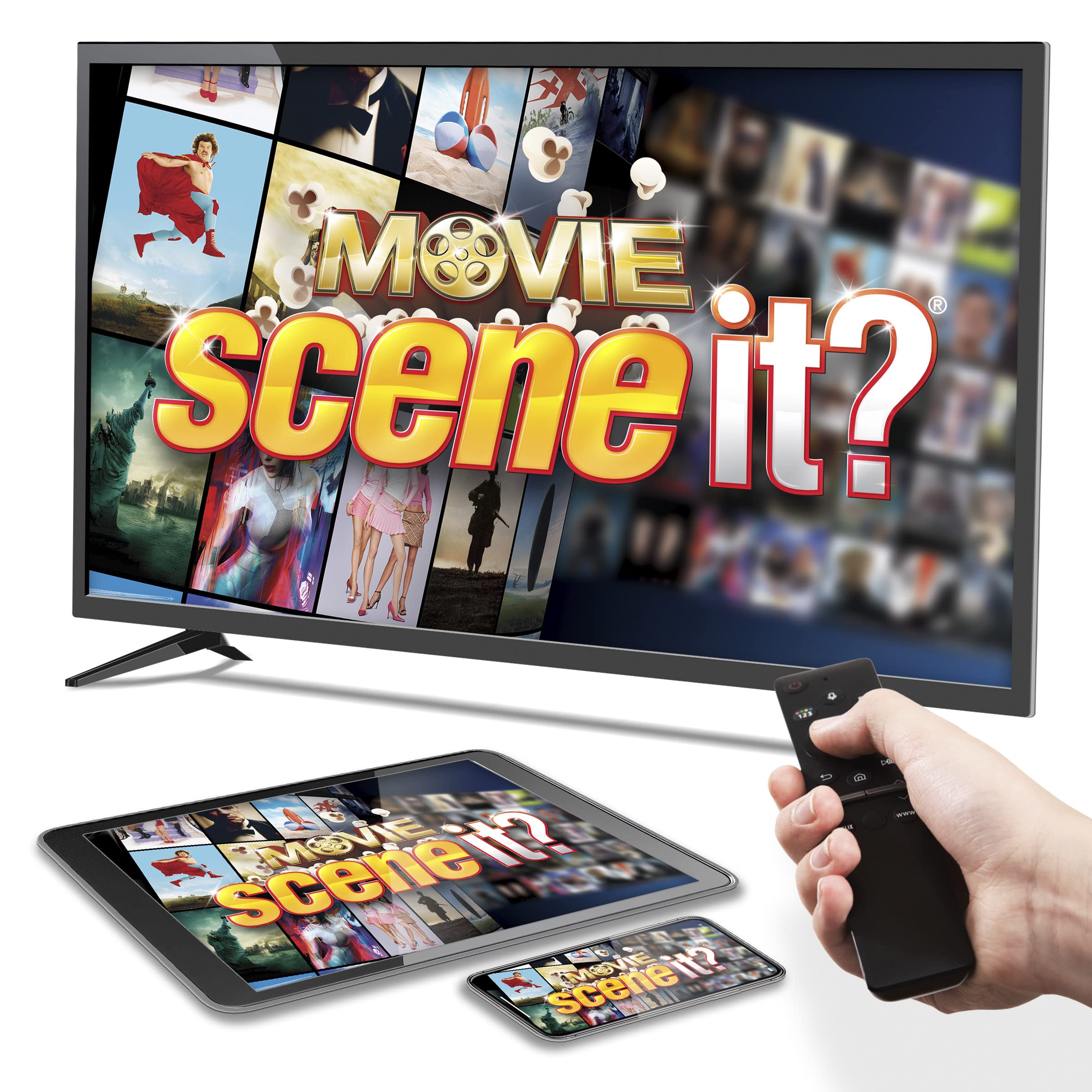 Scene It? Movie Trivia Board Game, The Ultimate Movie Knowledge Test, Puzzle-Solving Family Party Game, Stream Real Clips with Gamestar App