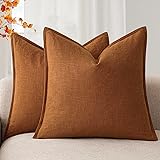Foindtower Set of 2, Decorative Linen Soild Throw
