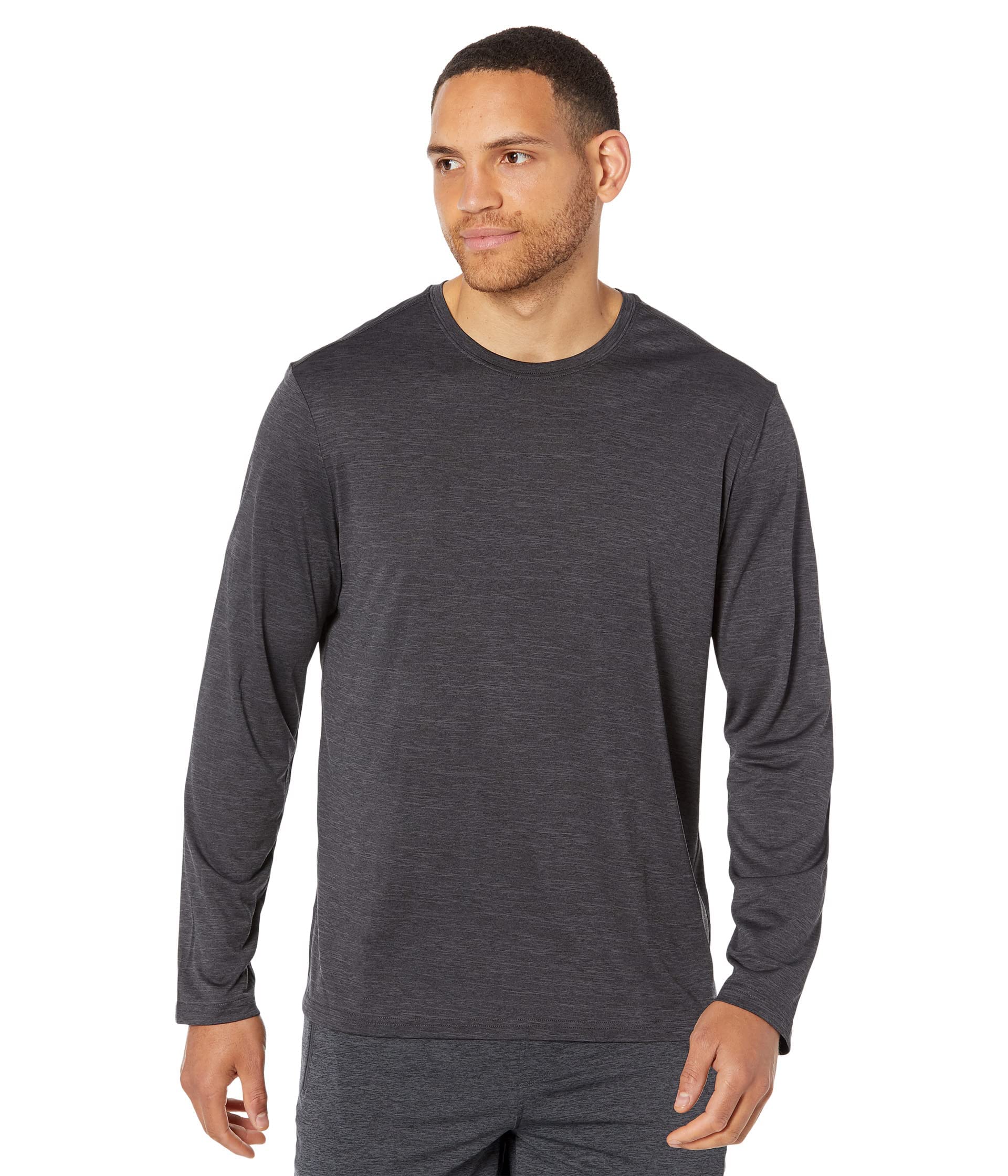 Skechers Men's On the Road Ls T Shirt, Asphalt Bold Black, L UK