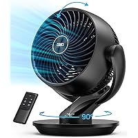Dreo Table Fans for Home Bedroom, 9 Inch Quiet Oscillating Floor Fan with Remote, Air Circulator Fan for Whole Room, 70ft Pow