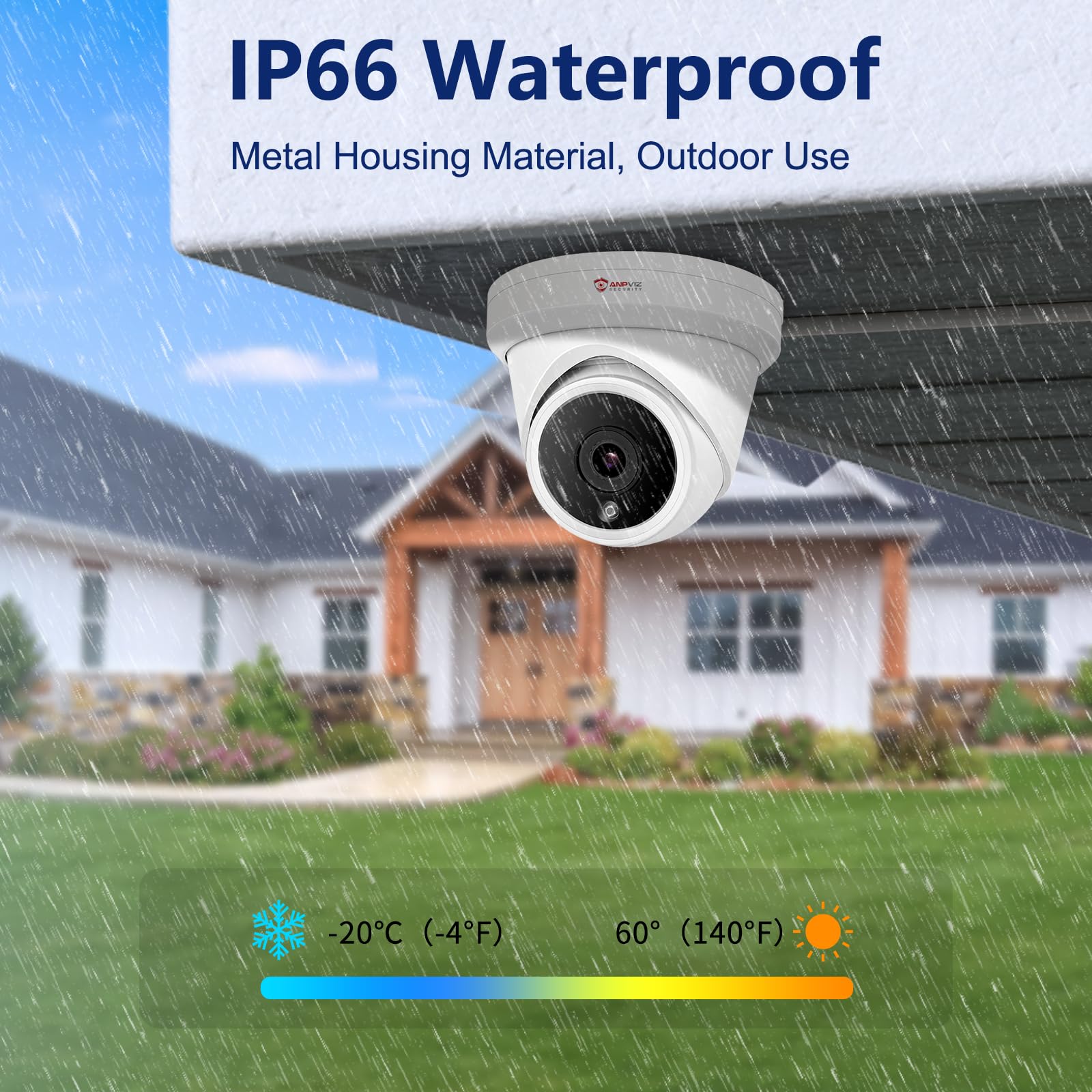 Real HD 6Mp Poe Ip Vandal Dome Outdoor Security Camera, 2.8mm Wide - View #3