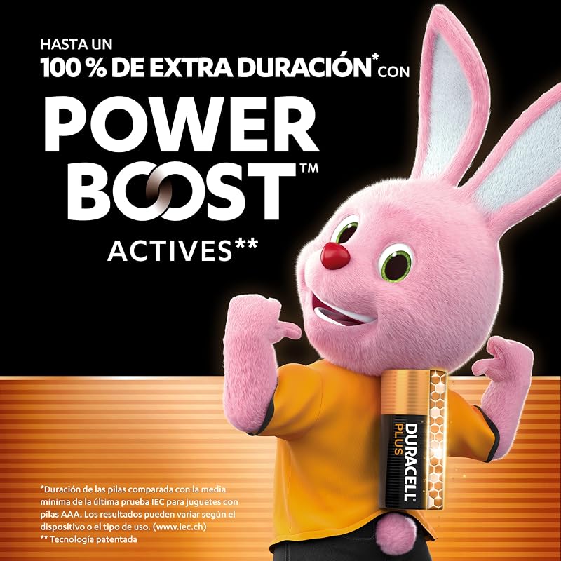 Pilhas duracell plus aaa (pacote com 18) - alcalinas 1,5 v - até 100% de vida útil extra - confiabilidade para dispositivos do dia a dia - embalagem sem plástico - armazenamento de 10 anos - lr03 mn2400