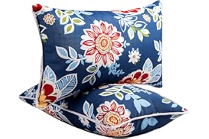 JMGBird Outdoor Pillows Waterproof Set of 2 Outdoor Throw Pillows with Insert Included 12×20 Inch Outdoor Lumbar Pillows for Patio Furniture