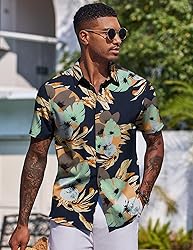 COOFANDY Tropical Shirt for Men Hawaiian Short