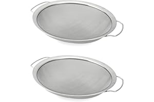 QWORK Paint Strainer for 5 Gallon Bucket, 2 Pack Stainless Steel Fine Mesh Screen, Reusable Paint Filter, Paint Funnel Filter