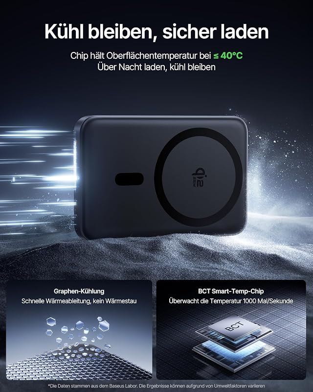 EnerFill FM21 Qi2.2 25W Wireless Magsafe Powerbank,10000mAh Power Bank Magnetische, PD USB C 45W Schnellladung, Dünne Externer Akku Magnetic für iPhone 18/17/16/15/14/13/12 Pro Max