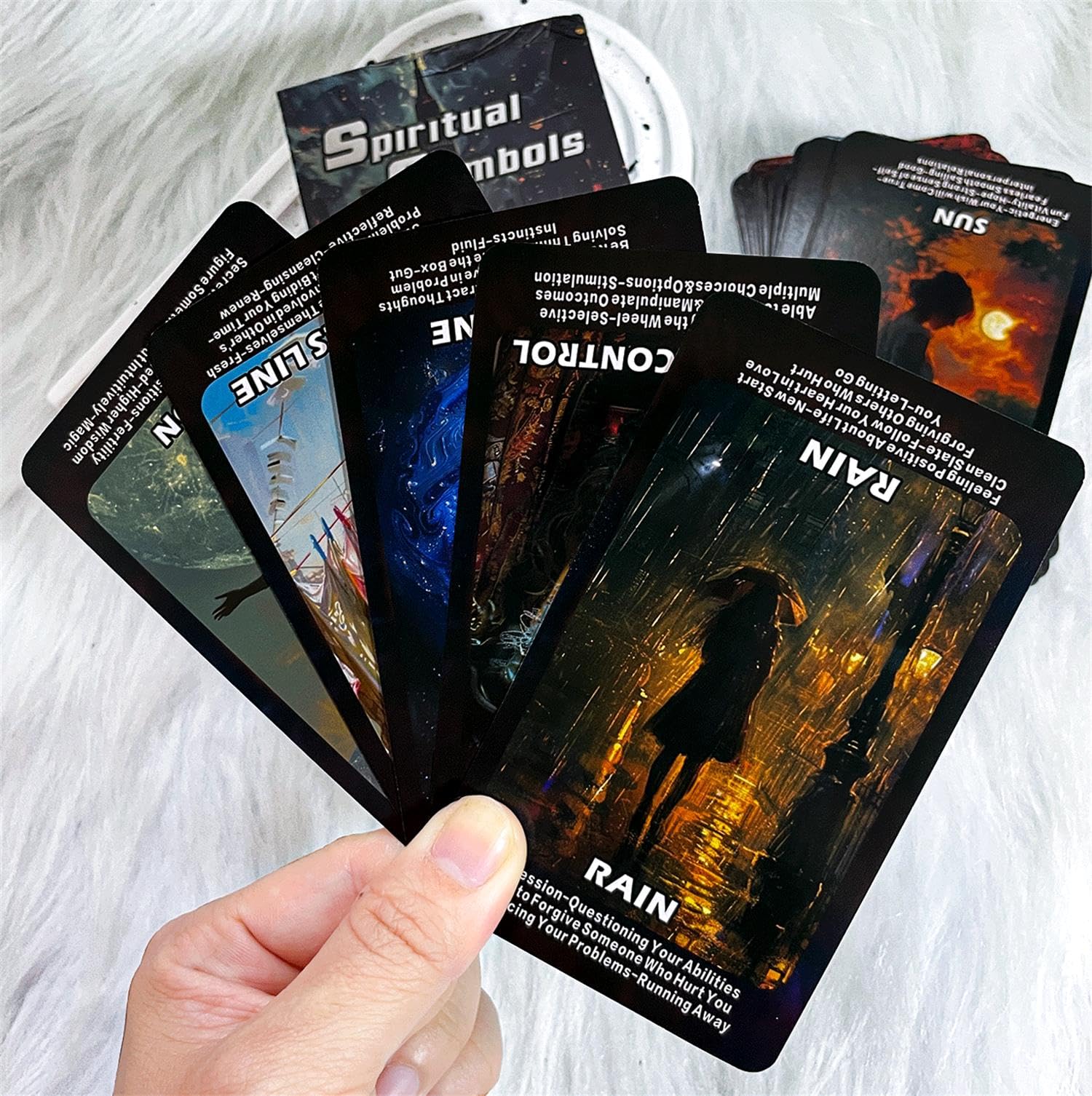 Spiritual Symbol Oracle Cards, Oracle Deck for Beginners, Life and Psychology, Covering Love, Career, Cause and Effect, Meditation, interpersonal Relationships, Oracle Cards Deck