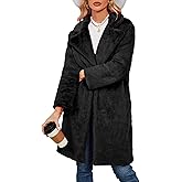 Rixiland Women's Faux Fur Coat Fuzzy Warm Winter Overcoat Long Fur Jackets Outerwear with Pockets