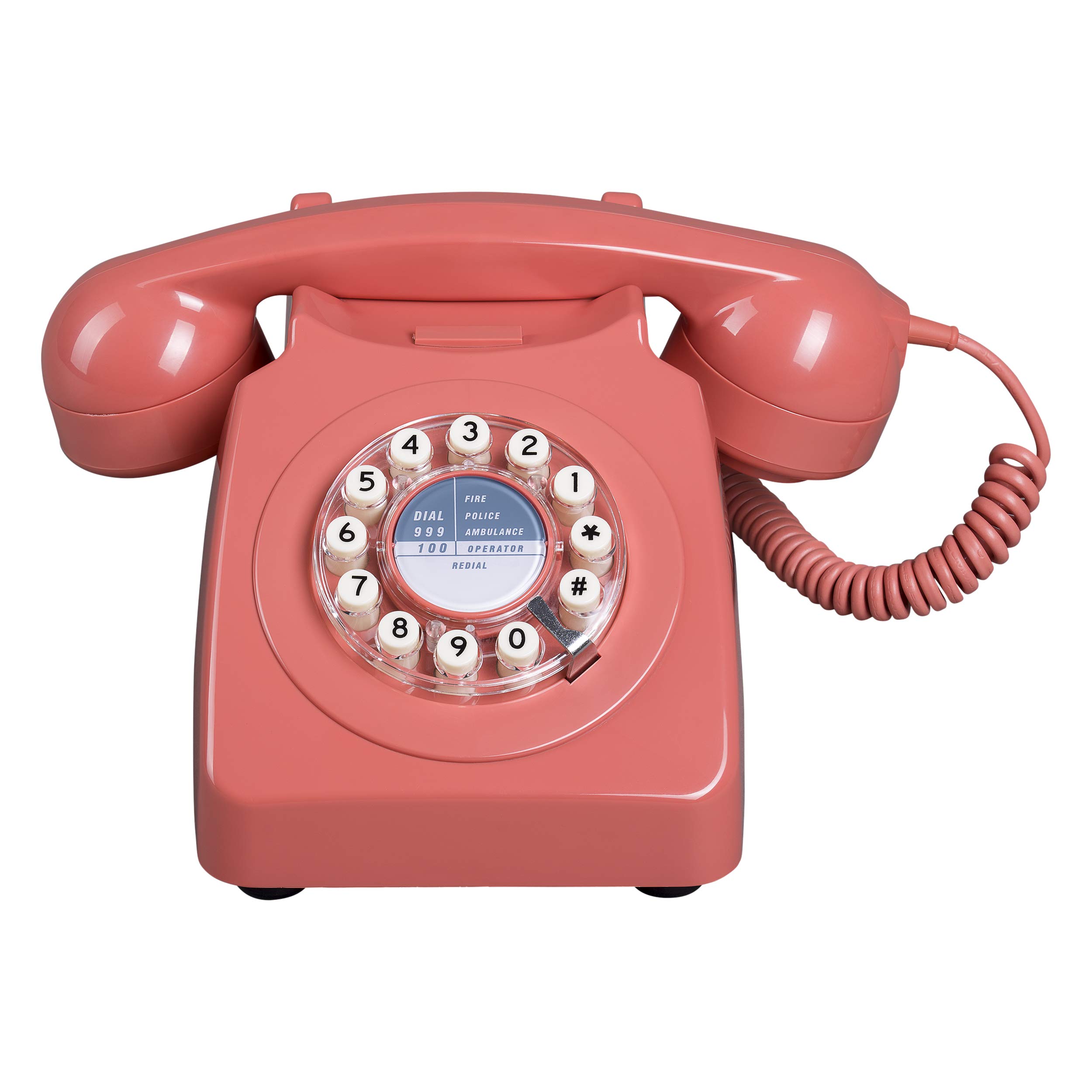 Wild Wood Retro 746 Telephone | Burnt Terracotta | Uses Standard Phone Socket