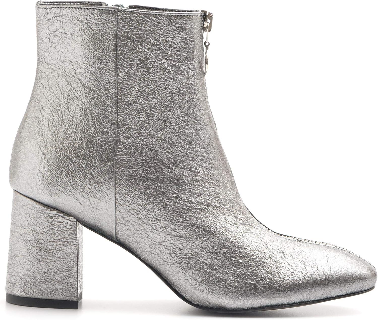silver ankle boots
