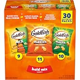 Goldfish Bold Mix Variety Pack Snack Crackers, 1 oz Snack Packs, 30 Ct Box