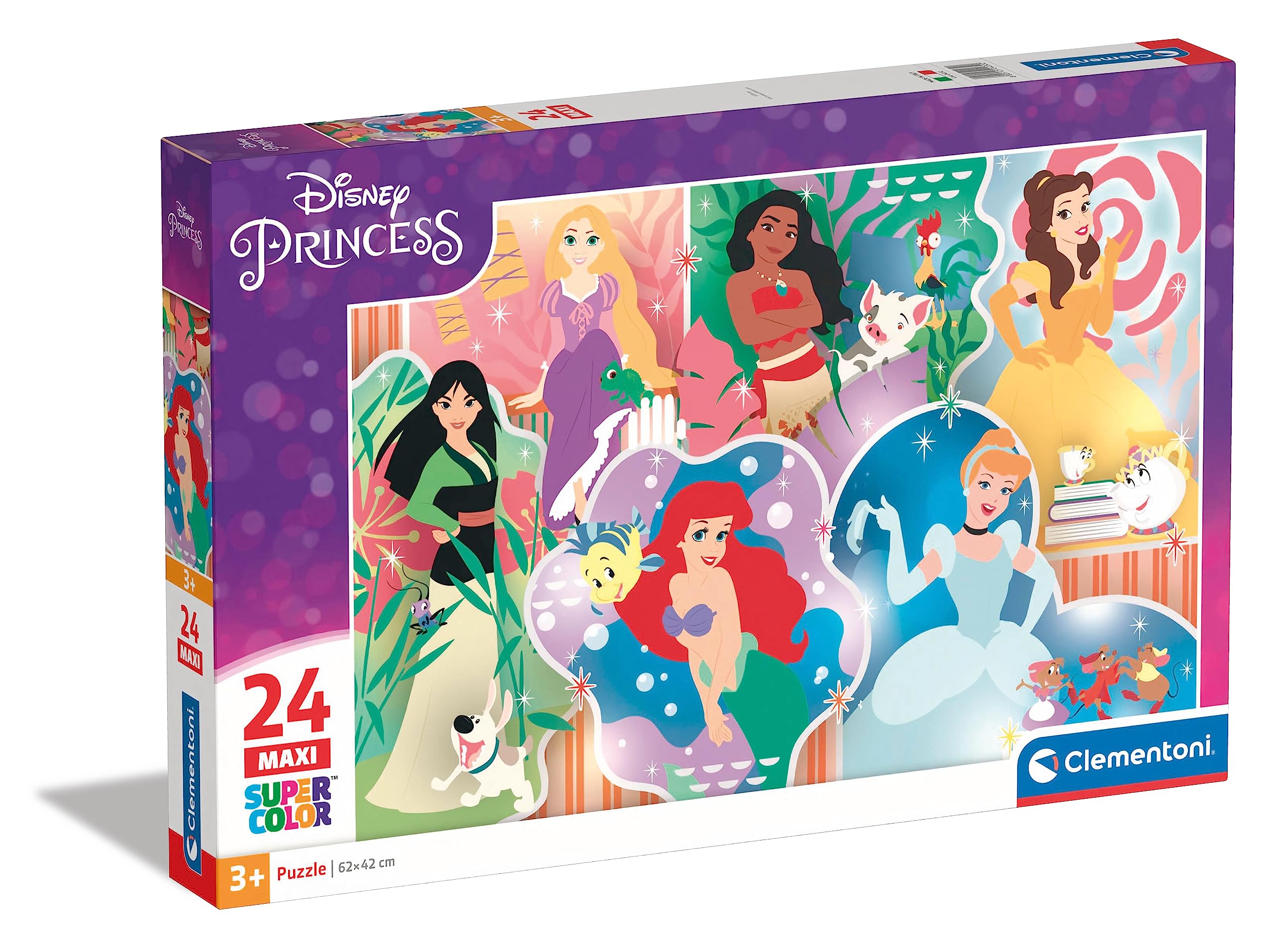 Clementoni - 24232 - Supercolor Puzzle Disney Princess - 24 Maxi Pieces - Jigsaw Puzzle For Kids Age 3