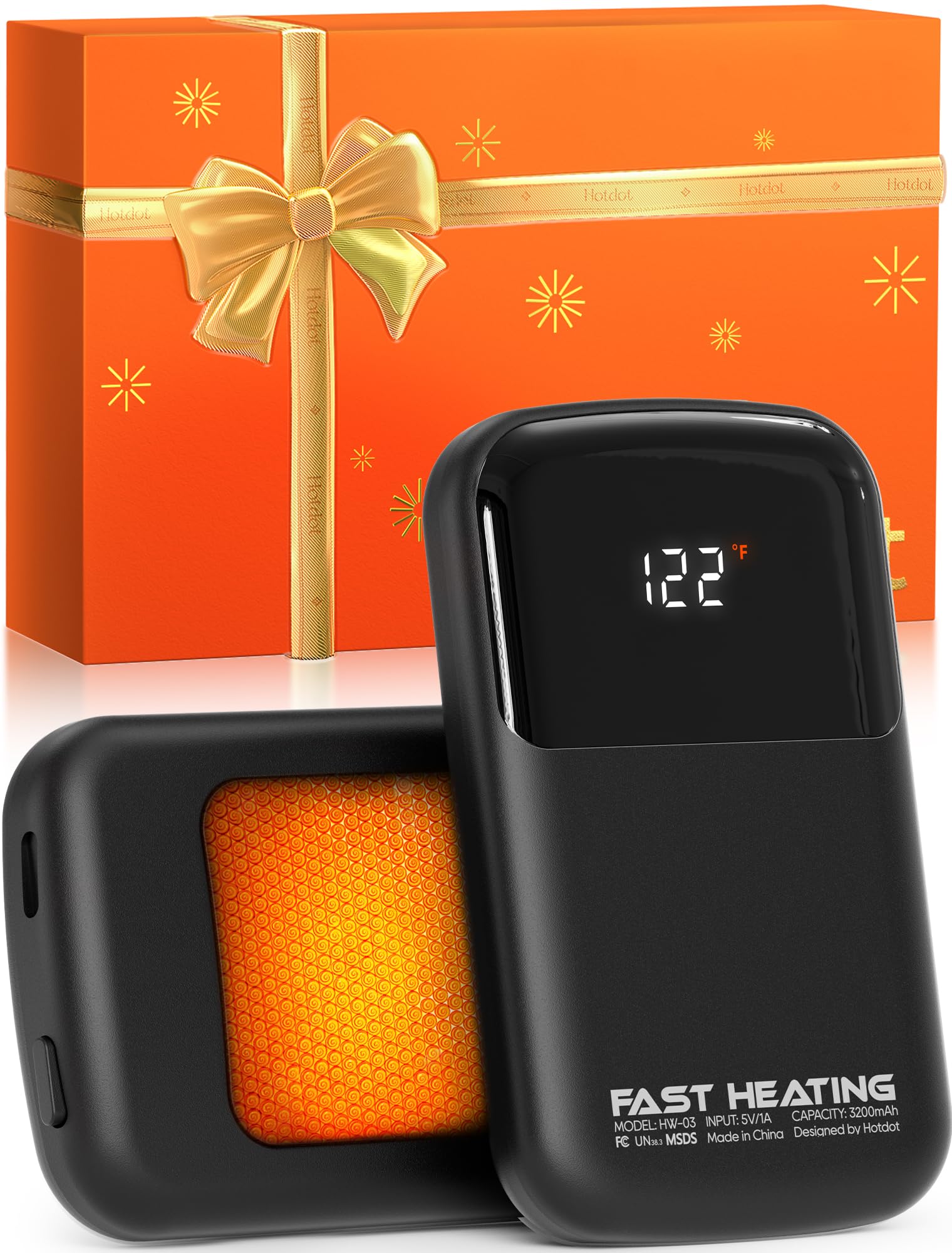 Photo 1 of AI Hand Warmers Rechargeable 2 Pack, 3 Heat Levels (104–121°F), Real-Time Temp & Battery Display, Electric Hand Warmers, Fast Heating, Fits in Gloves/Pocket, Gifts for Women & Men