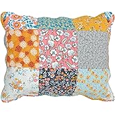 Greenland Home Fashions Carlie Modern Floral Quilted Pillow Sham, King, Calico Patches