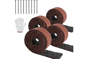 ENIPATE 4 Rools Double Sided Rubber Mulch Border,Natural Look Two Colors in One Recycled Heavy Duty Border, 120 x 4.5 inch