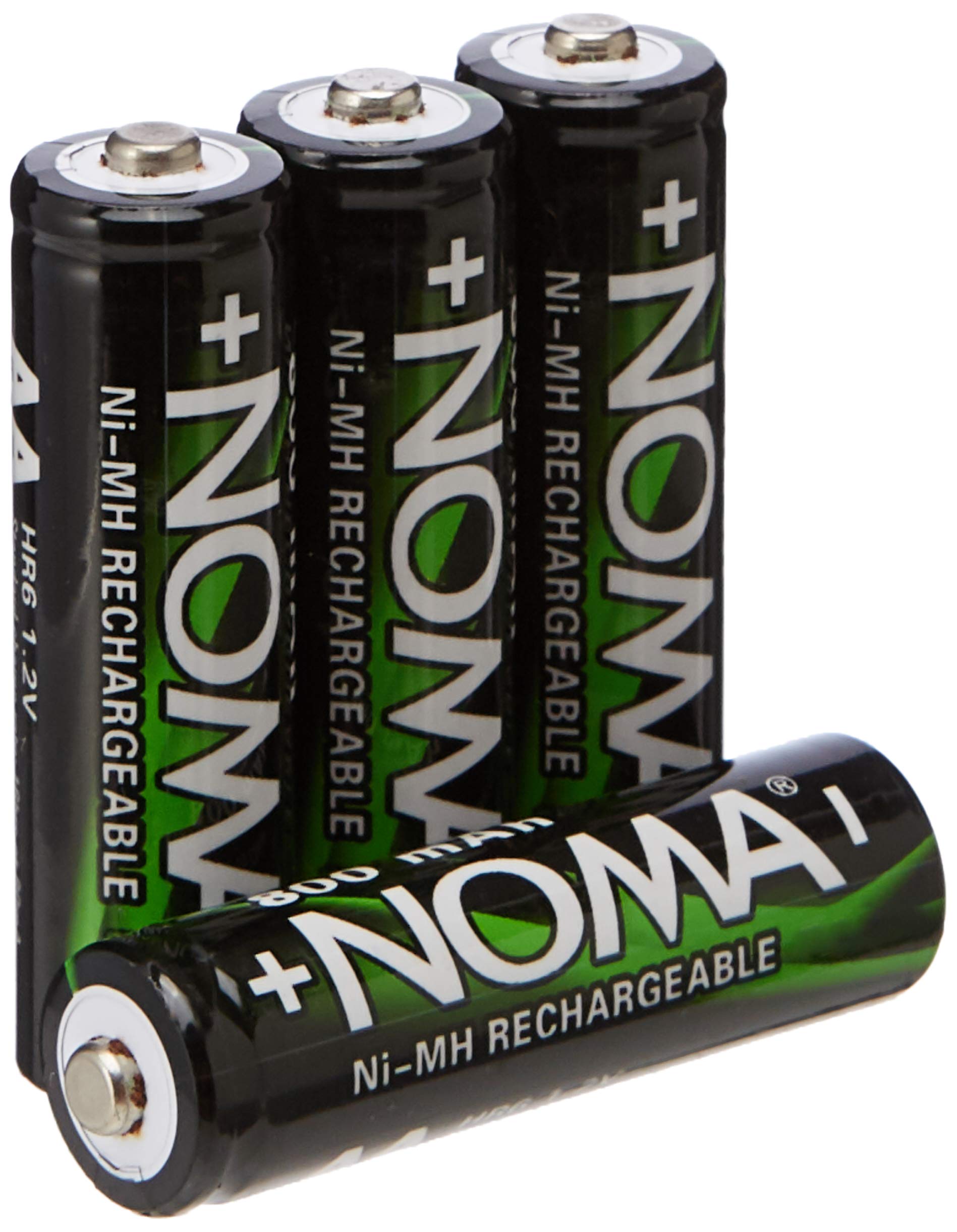 NOMA AA Rechargable Batteries, 800 mAH (4 Batteries Included)
