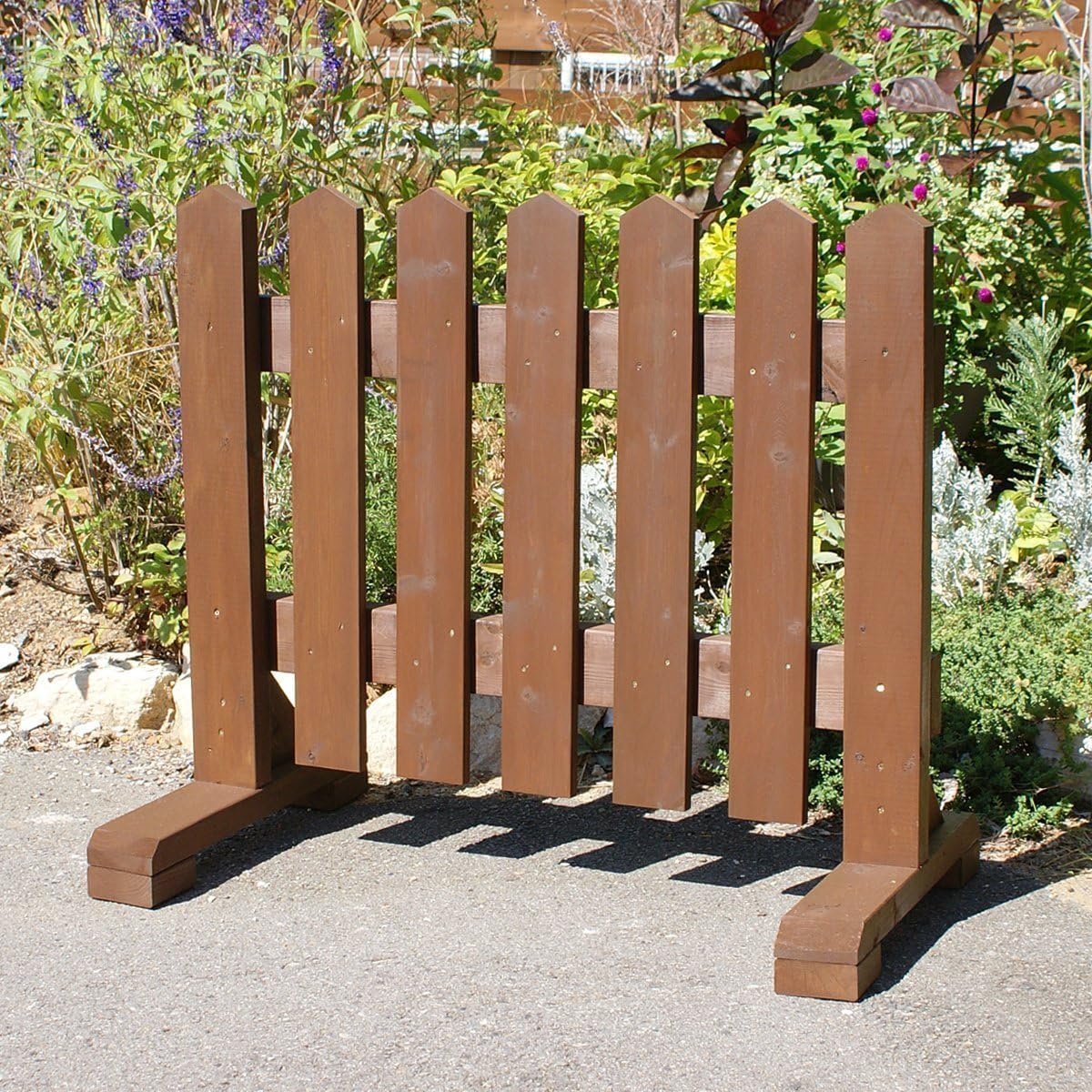 Amazon 木製 ピケットフェンス ブラウン 受注製作品 幅90cm 犬 目隠し 屋外 飛び出し防止 柵 ガード さく 木製フェンス フェンス 垣