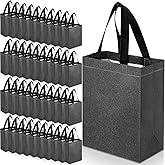 Eccliy 80 Pieces Gift Bags Set Glossy Reusable Tote with Handle Grocery Bags for Wedding, Easter, Valentines, Spring Events(10 x 8 x 4.7 Inch,Dark Grey)
