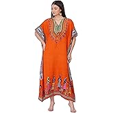 Women African Kaftan Maxi Swimsuit Beach Cover Up Nightwear Loungewear Casual Dress Ladies Free Size