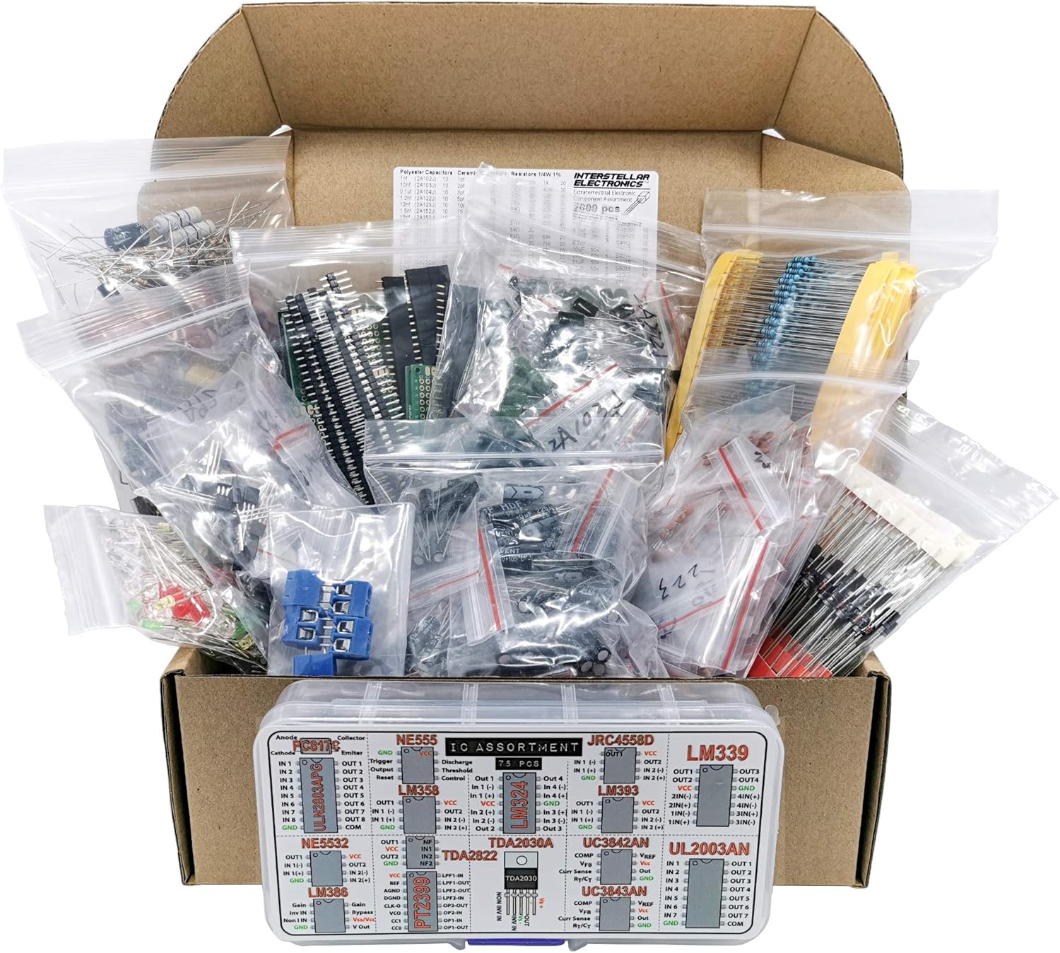 Interstellar Electronics Components Assortment Kit, Grab Bag, IC, Opamp