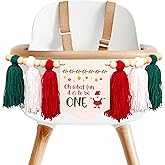 MUWEOL Christmas High Chair Banner - Oh What Fun It Is To Be One First Birthday Party Decoration with Santa Design,Winter Christmas Birthday Party Garland (what fun banner)