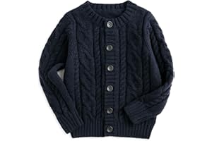 Curipeer Boys' Cardigan Knitted Sweater Fall Button Up Sweater Cardigan for Toddler Boys 3-14Y