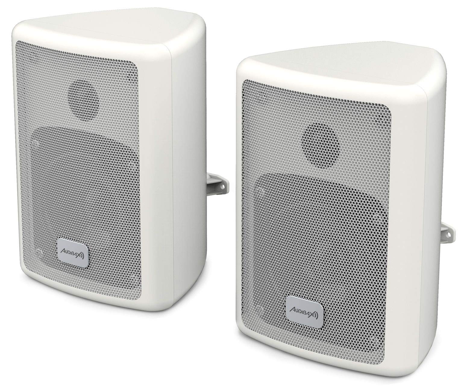 Audibax | Pícolo PR41 Bookshelf Speakers HiFi & Sound Power 75 W Wall Bracket Pair Colour: White Dimensions: 191 x 139 x 126 mm Weight per Pair 2.3 Kg