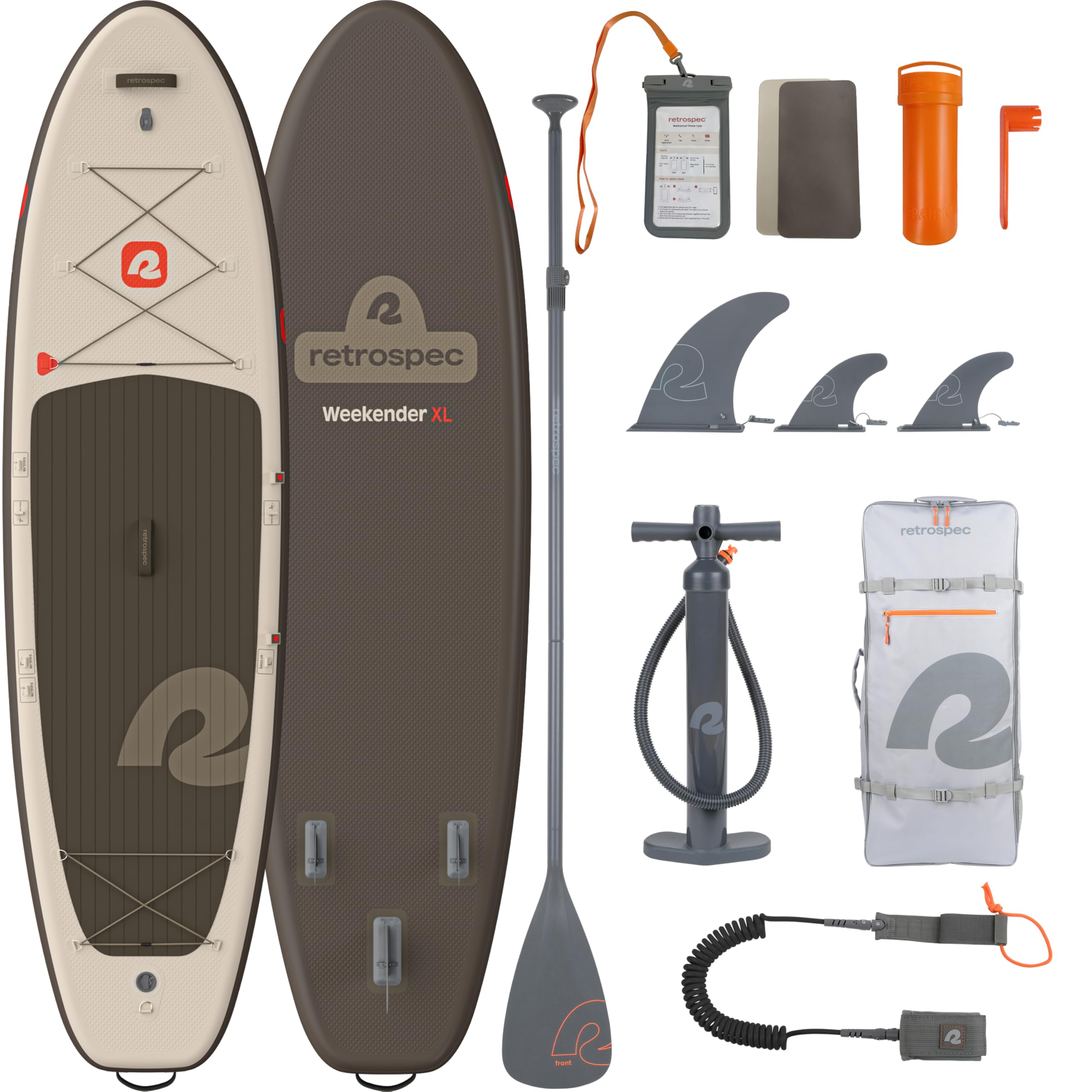 Photo 1 of ***(PARTS ONLY/ MISSING PARTS/ NON FUNCTIONAL/ SIMIALR TO STOCK PHOTO)***Retrospec Weekender XL Inflatable Paddle Board - Lake Essentials SUP with 400lb Capacity - Wide 11' x 35" x 8" All-Around Board for Fishing & Touring - Complete Kit with Paddle, Pump