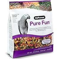 ZuPreem Pure Fun Bird Food for Parrots and Conures - Blend of Fruit, Natural FruitBlend Pellets, Vegetables, Nuts for…