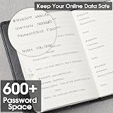 WEMATE Password Book with Lock Alphabetical Tabs 600+ Spaces Black view 5